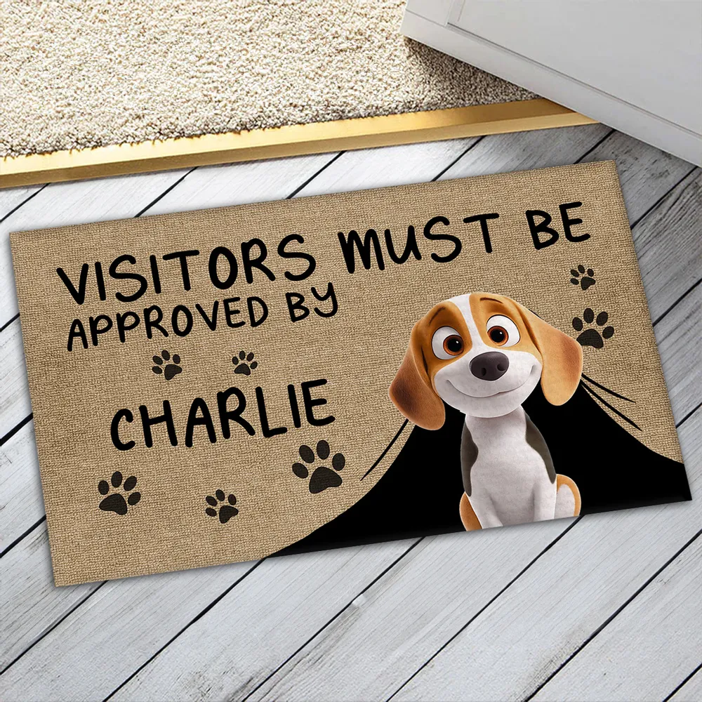 Personalized "Visitors Must Be Approved by the Dogs" Doormat – Custom Pet Door Mat for Dog Lovers - Image 5
