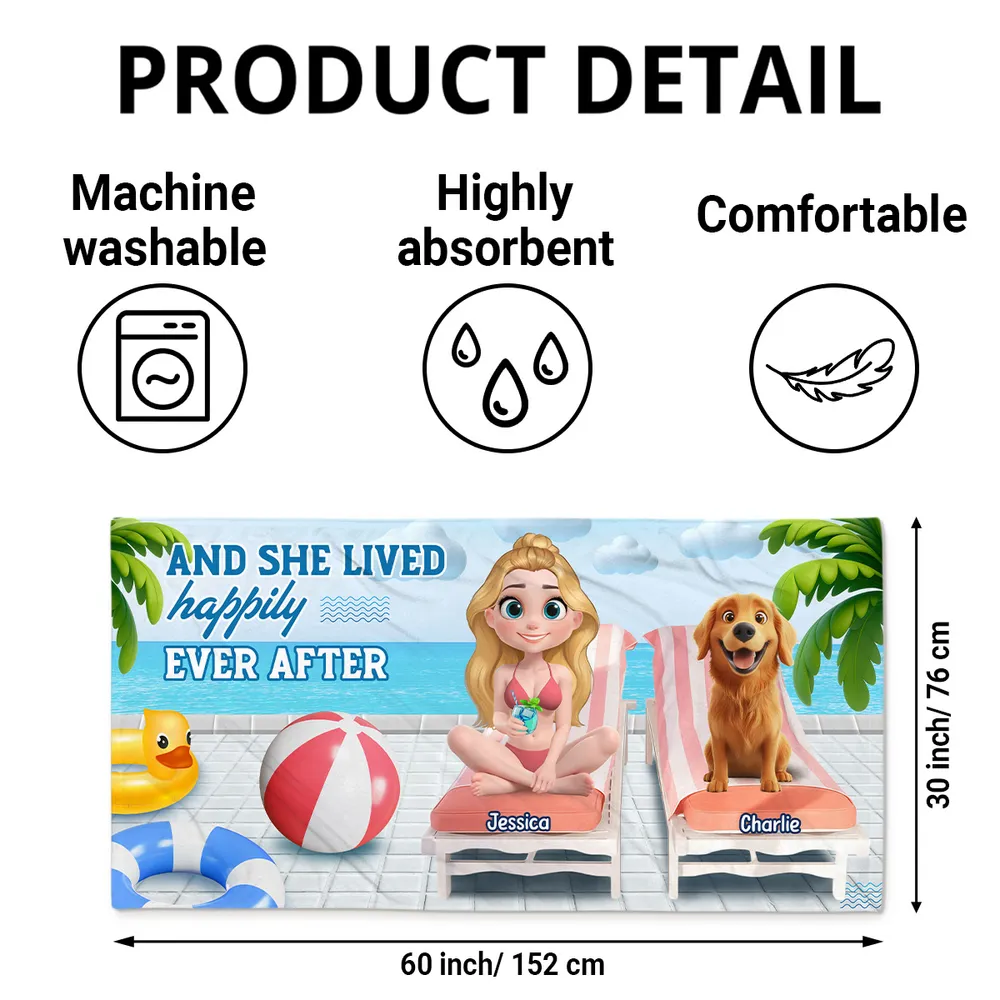 Personalized “Happily Ever After” Beach Towel – Dog-Lover Gift for Her - Image 5