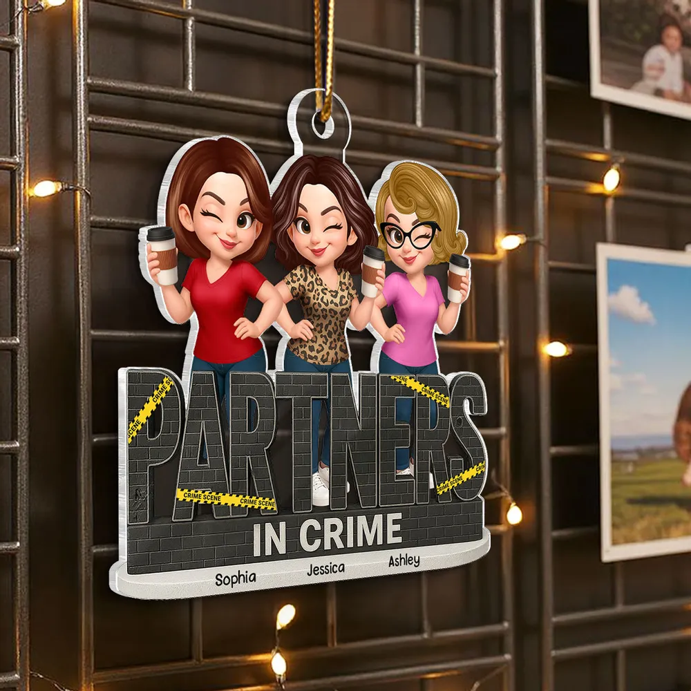 “Partners in Crime” Acrylic Ornament – Personalized Gift for Best Friends - Image 5