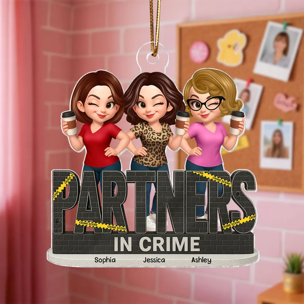 “Partners in Crime” Acrylic Ornament – Personalized Gift for Best Friends - Image 8