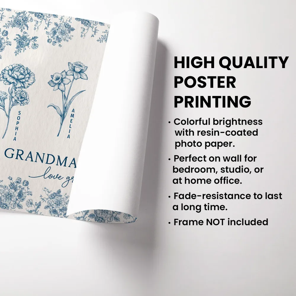 Personalized Grandma’s Garden Poster – Custom Gift for Grandma with Flower Design - Image 6