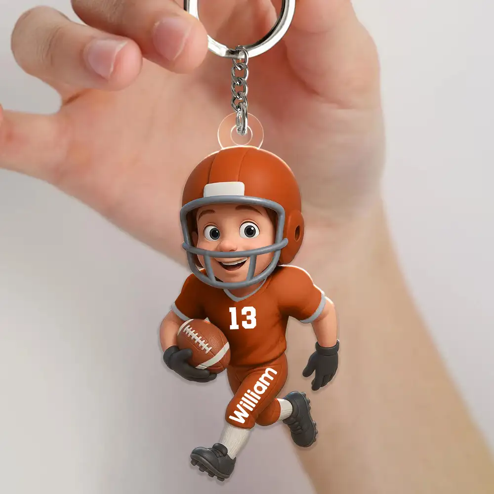 Personalized American Football Player Acrylic Ornament – Surprise Gift for Son - Image 7