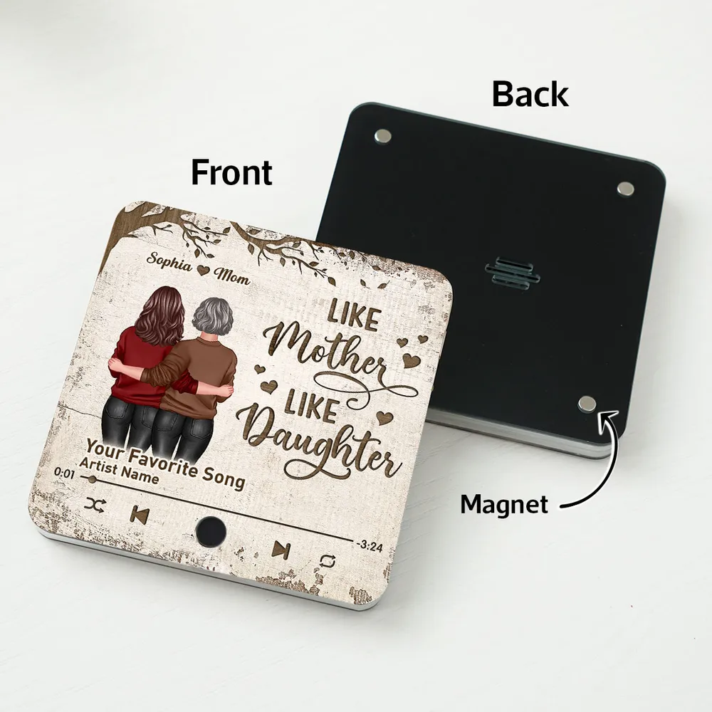 Acrylic Fridge Magnet – “Like Mother Like Daughter” Personalized Music Magnet - Image 3
