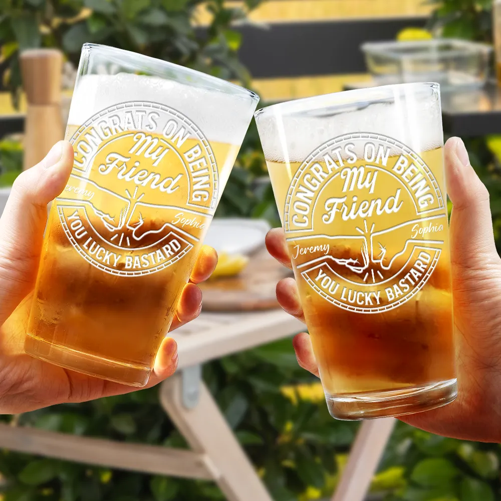Congrats on Being My Brother – Personalized Beer Glass, Funny Gift for Brothers, Perfect for Celebrating Sibling Bond - Image 5