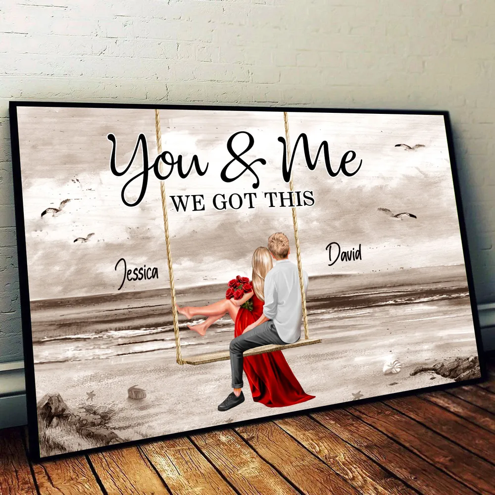 Personalized Romantic Poster with Couple on Swing, Love Home Décor and Gift for Couples - Image 2