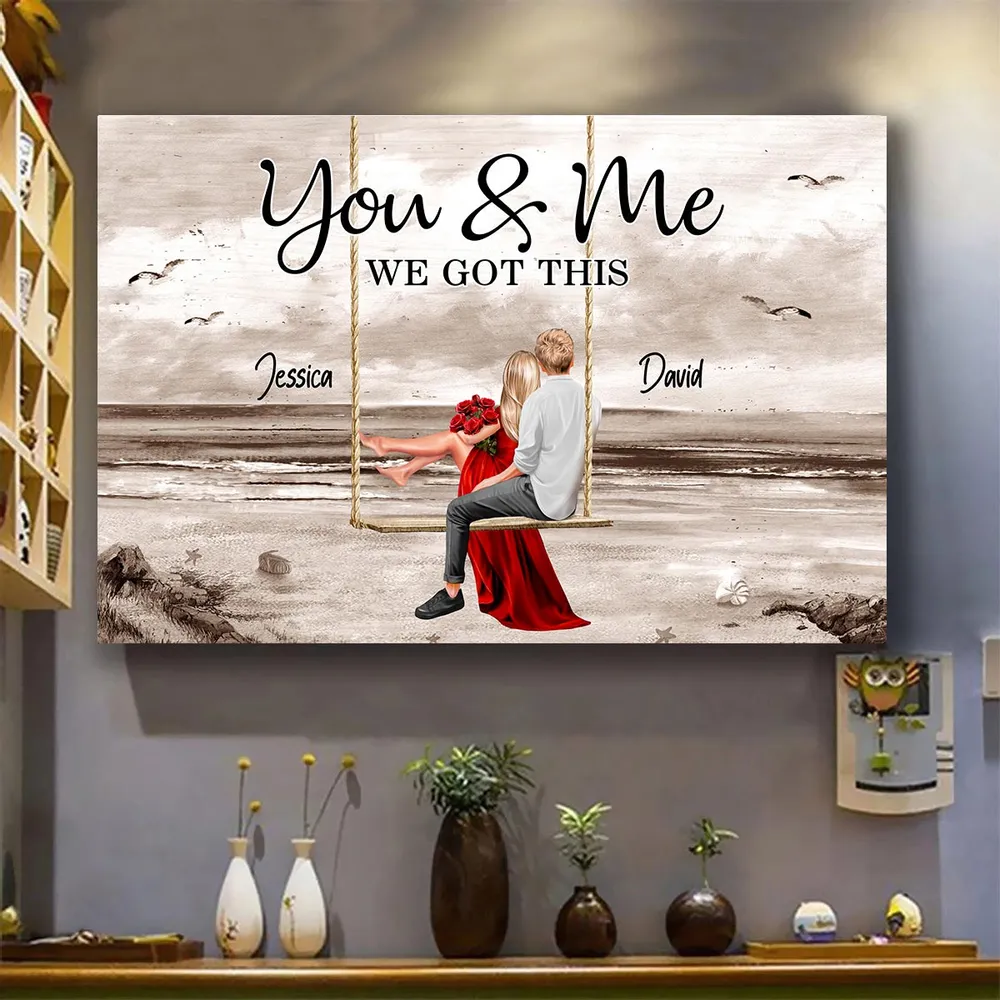 Personalized Romantic Poster with Couple on Swing, Love Home Décor and Gift for Couples - Image 3