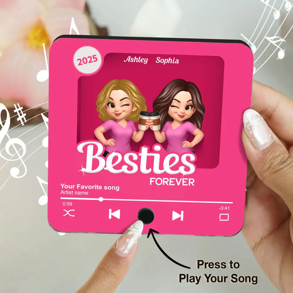 Personalized “Besties Forever” Acrylic Music Magnet – Custom Gift for Best Friends - Image 8