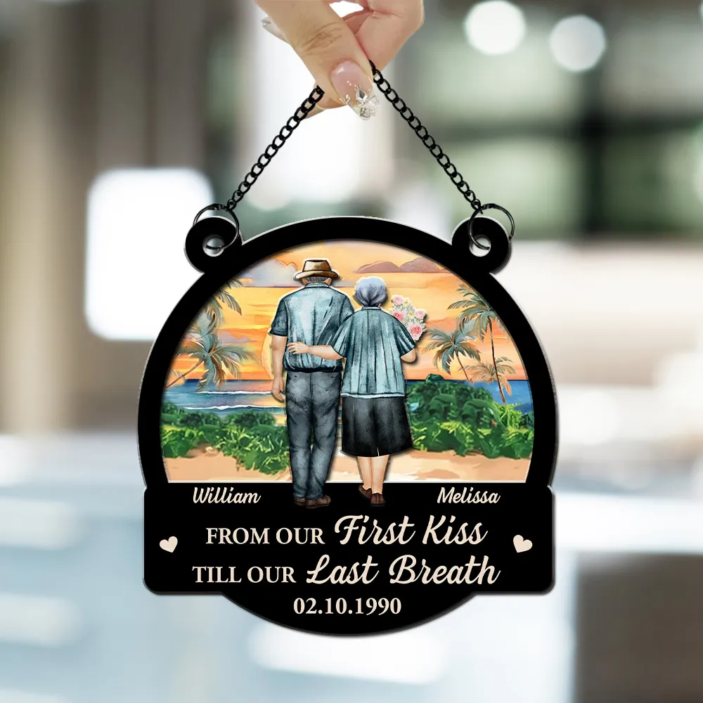 From Our First Kiss Till Our Last Breath – Personalized Wood and Acrylic Layered Ornament, Romantic Gift for Couples - Image 5