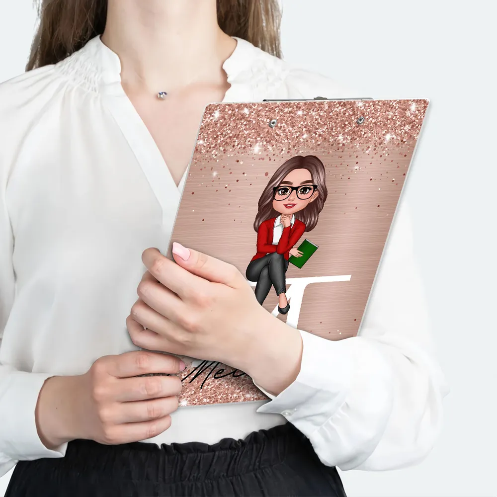 Personalized Acrylic Clipboard For Teacher – Custom Name Gift Featuring Glitter Style, Thoughtful Stationery Gift For Educator, Mentor, or Colleague - Image 6