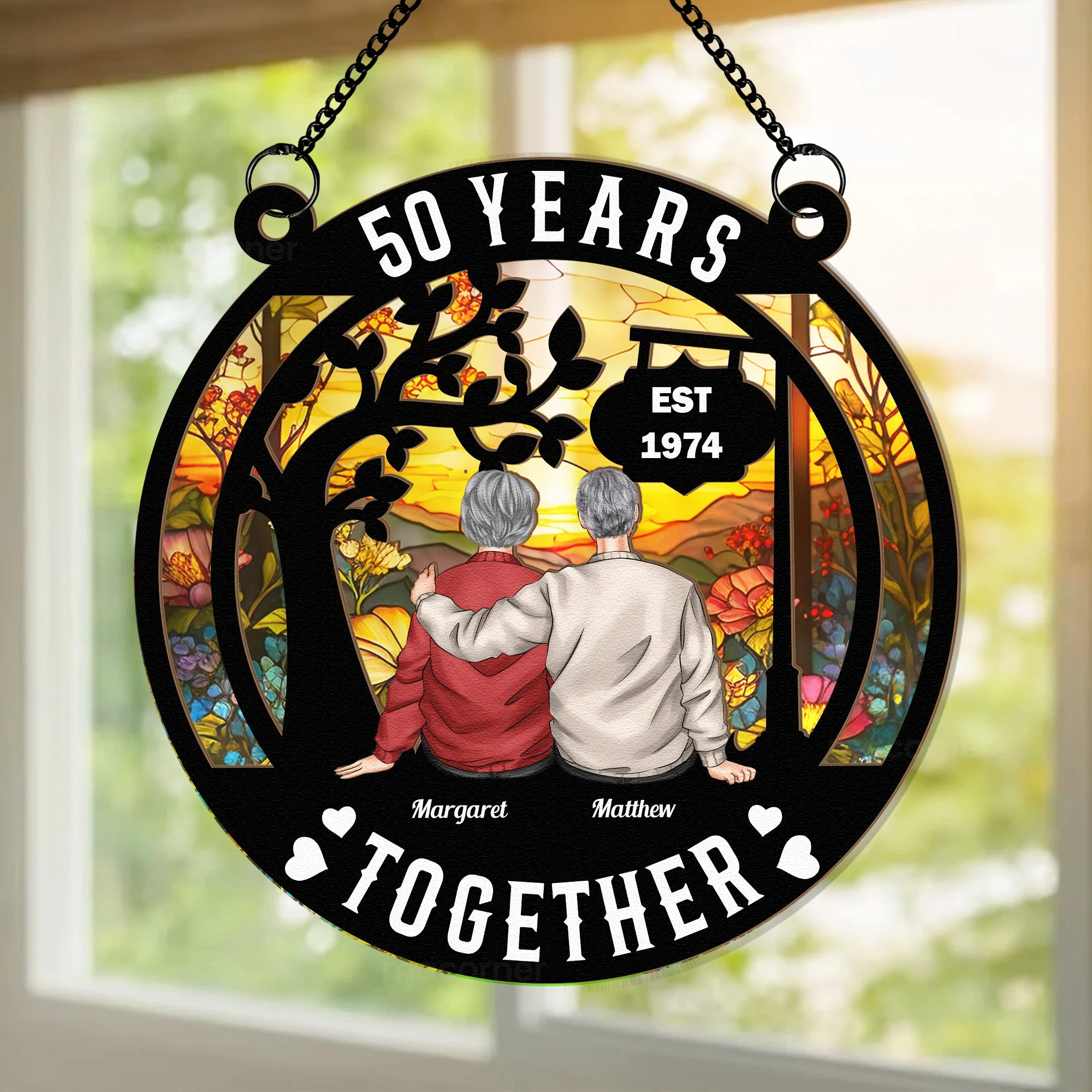 Together Always – Custom Wood and Acrylic Layered Ornament for Couples, Romantic Gift to Celebrate Lifelong Love - Image 3