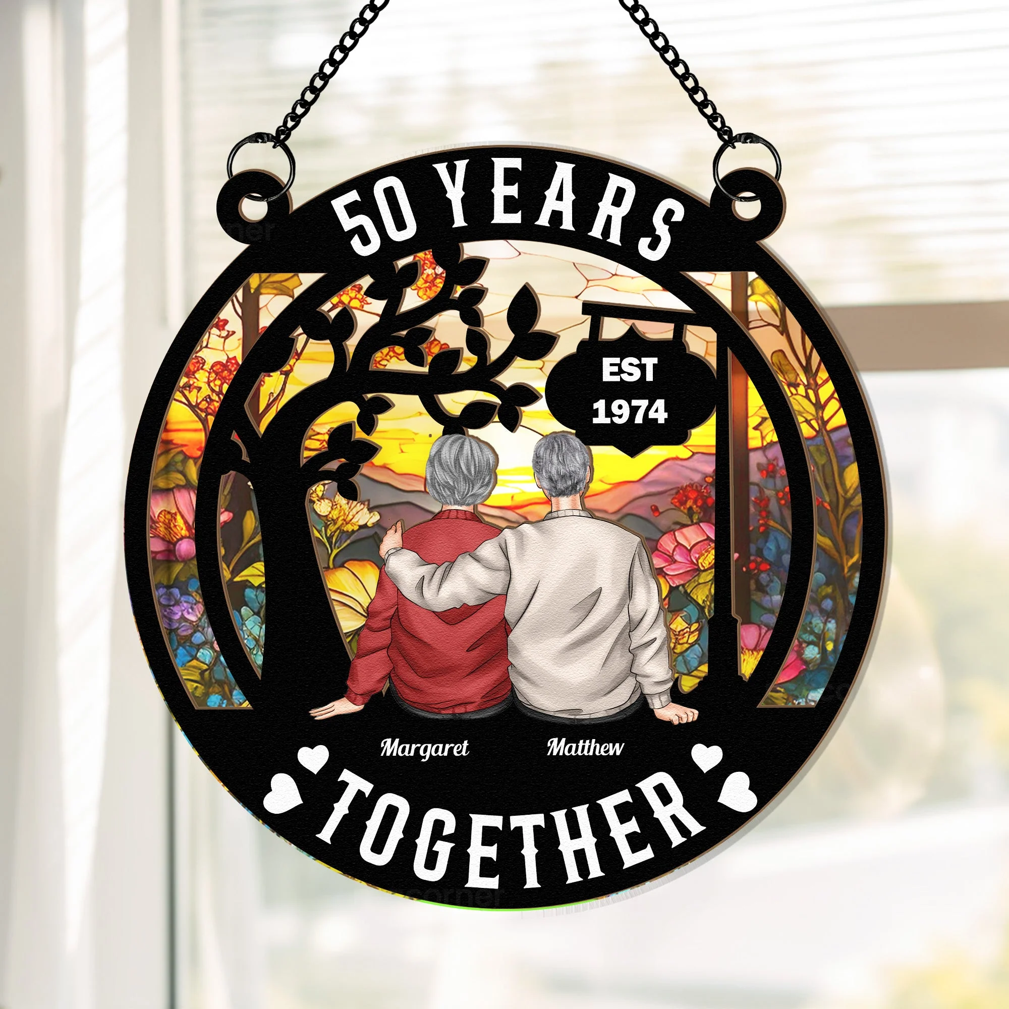 Together Always – Custom Wood and Acrylic Layered Ornament for Couples, Romantic Gift to Celebrate Lifelong Love - Image 6