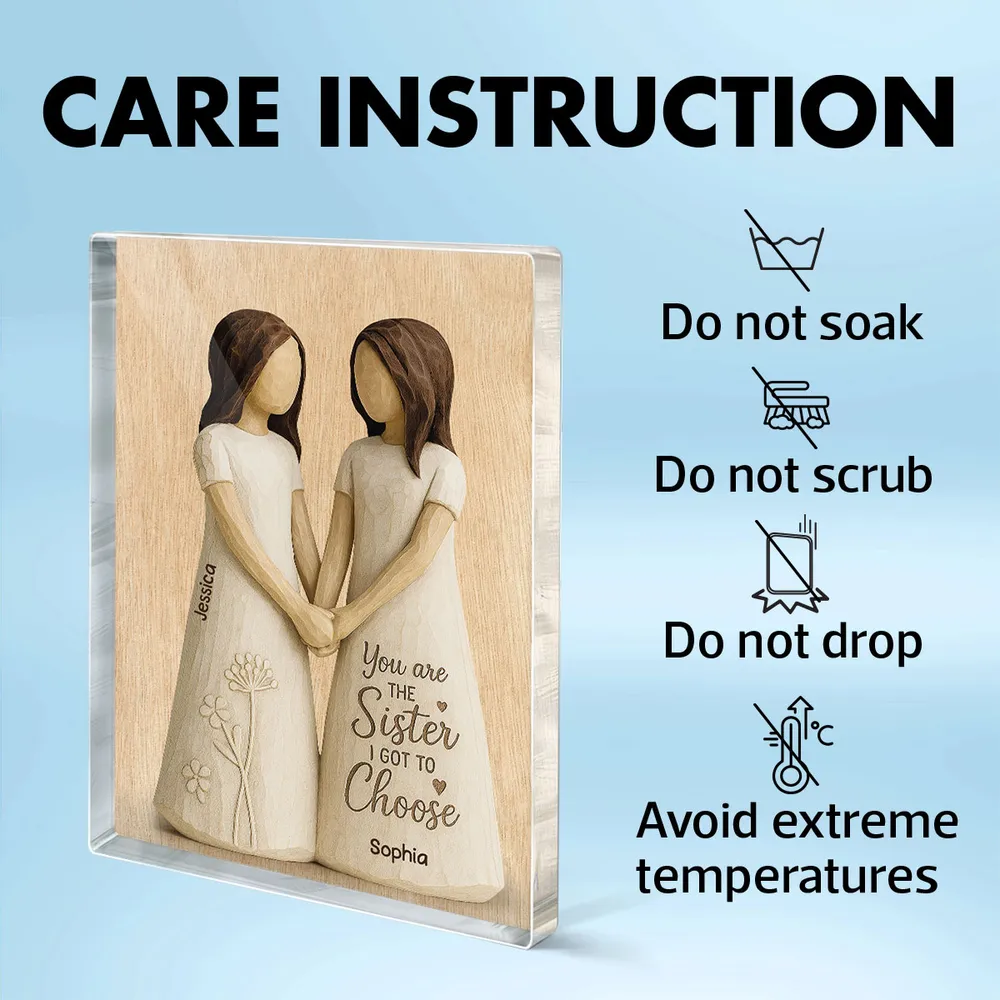 Forever Sisters by Choice – Custom Figurine Plaque for Best Friends, Gift for Her - Image 5