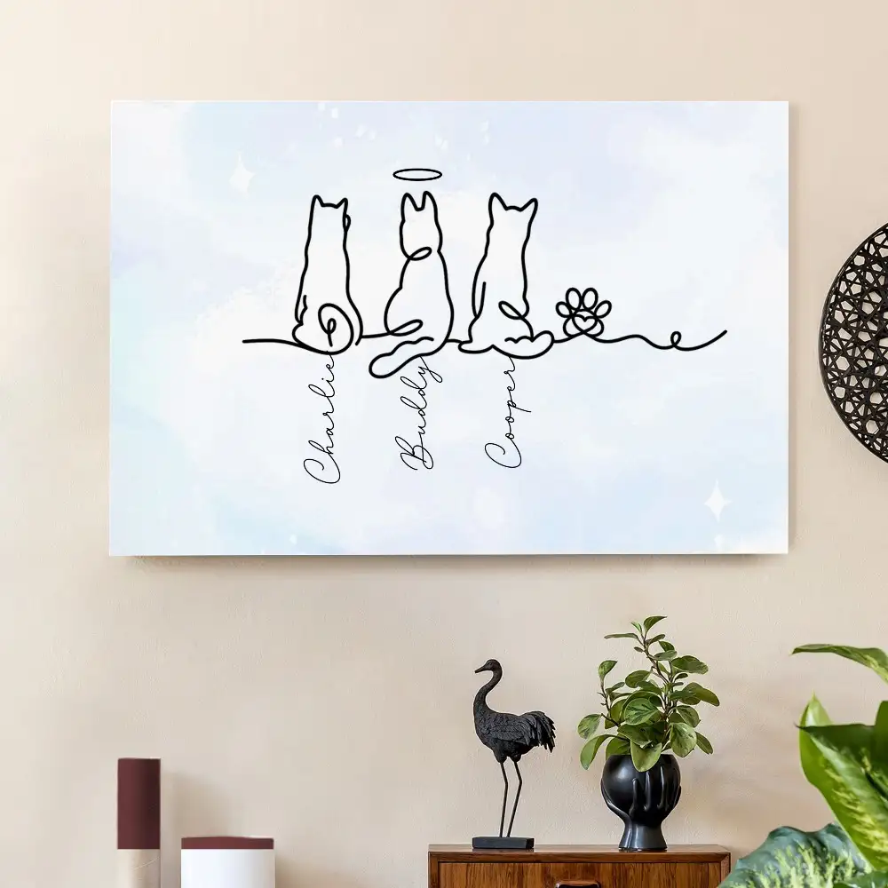 Minimalist Dog Line Art Poster – Memorial Pet Gift, Thoughtful Keepsake for Dog Lovers