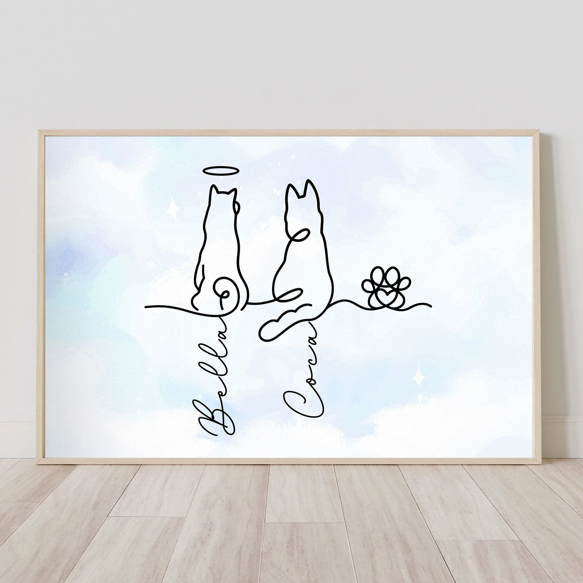 Minimalist Dog Line Art Poster – Memorial Pet Gift, Thoughtful Keepsake for Dog Lovers - Image 3