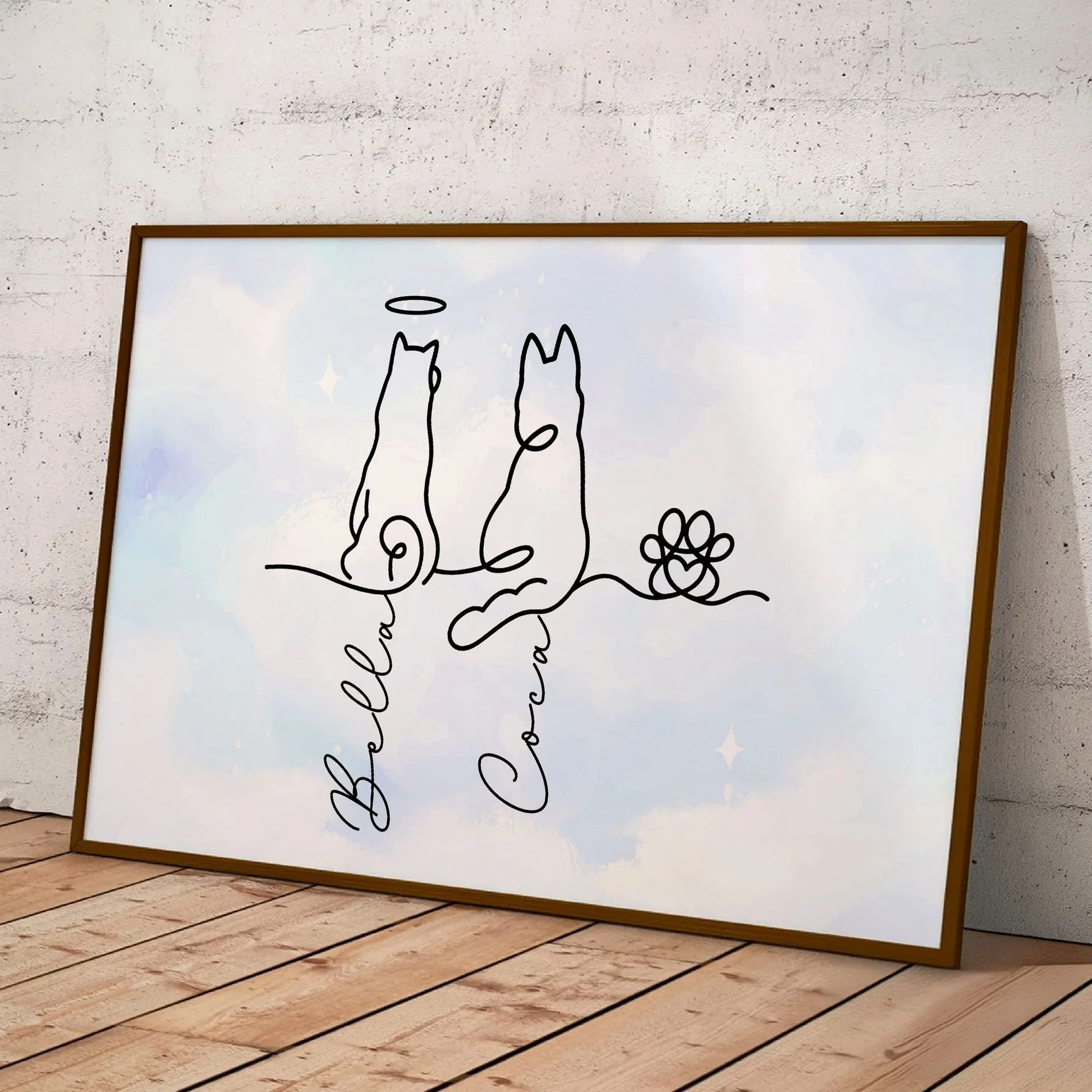 Minimalist Dog Line Art Poster – Memorial Pet Gift, Thoughtful Keepsake for Dog Lovers - Image 4
