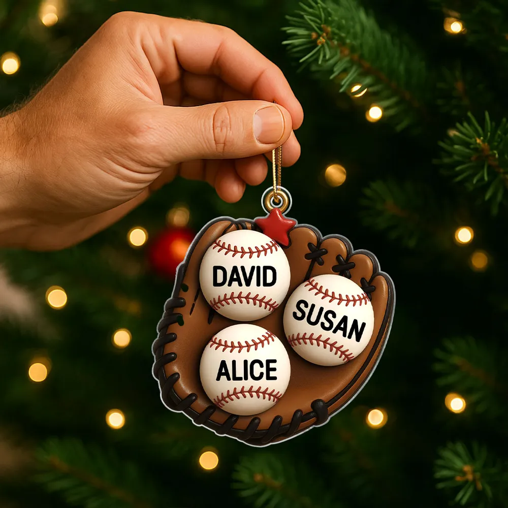 Family Baseball Theme Ornament, Heartwarming Holiday Decoration - Image 3