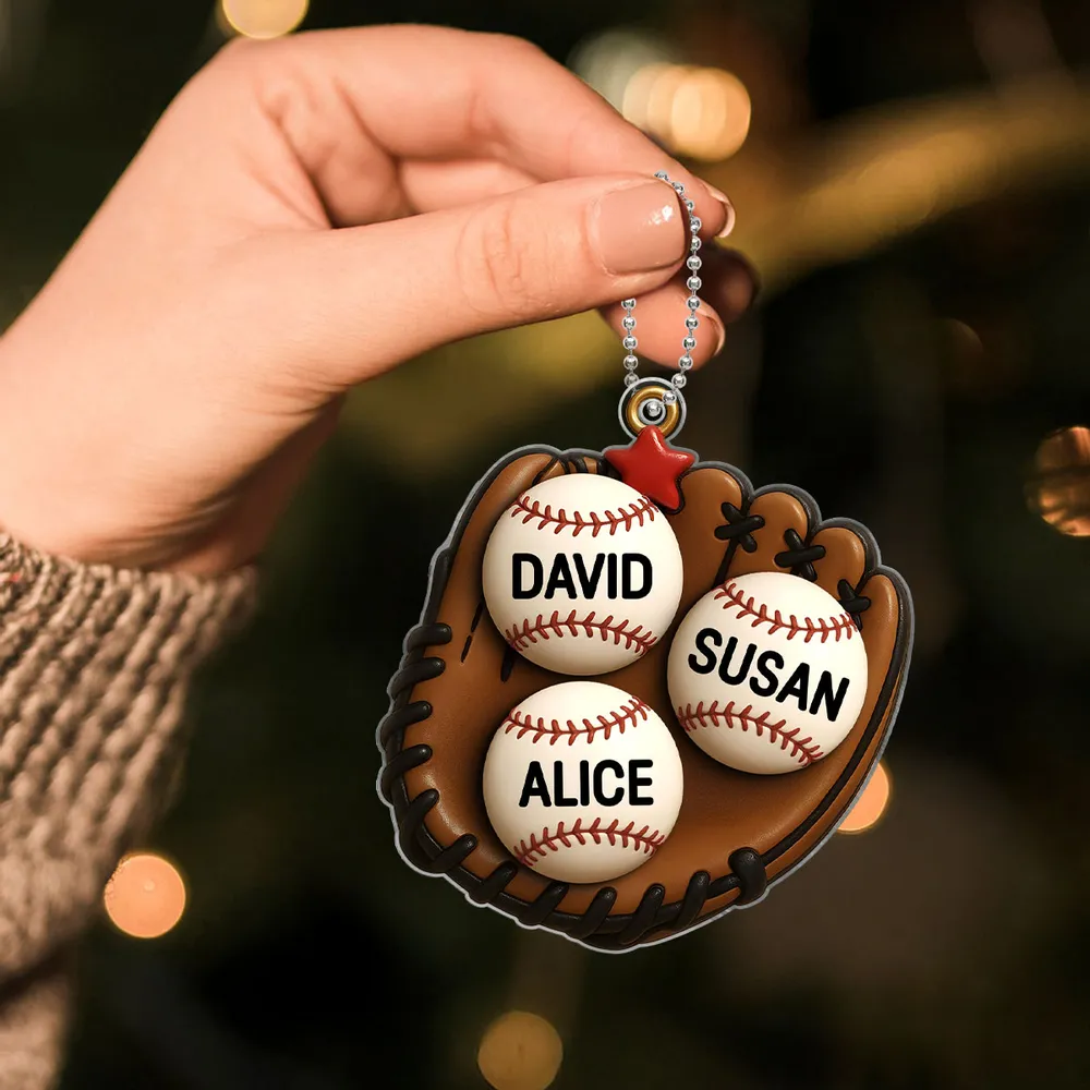 Family Baseball Theme Ornament, Heartwarming Holiday Decoration - Image 4
