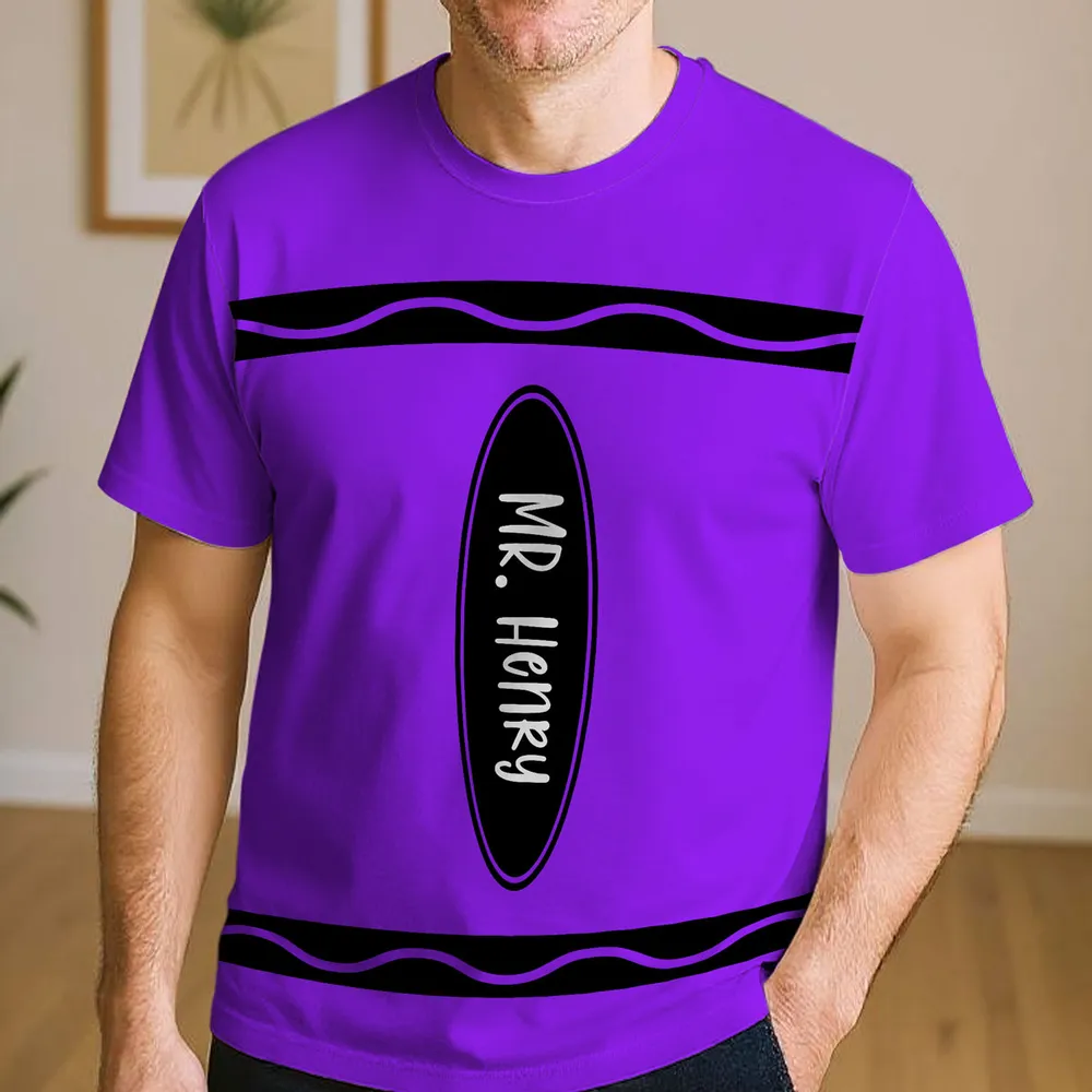 Classic Tee Personalized “MRS. ” or  "MR." Teacher Shirt – Purple Tribute Gift - Image 2