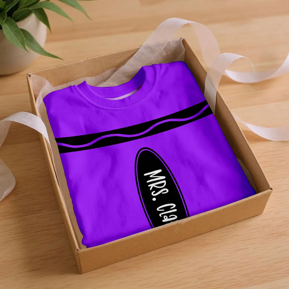 Classic Tee Personalized “MRS. ” or  "MR." Teacher Shirt – Purple Tribute Gift - Image 3