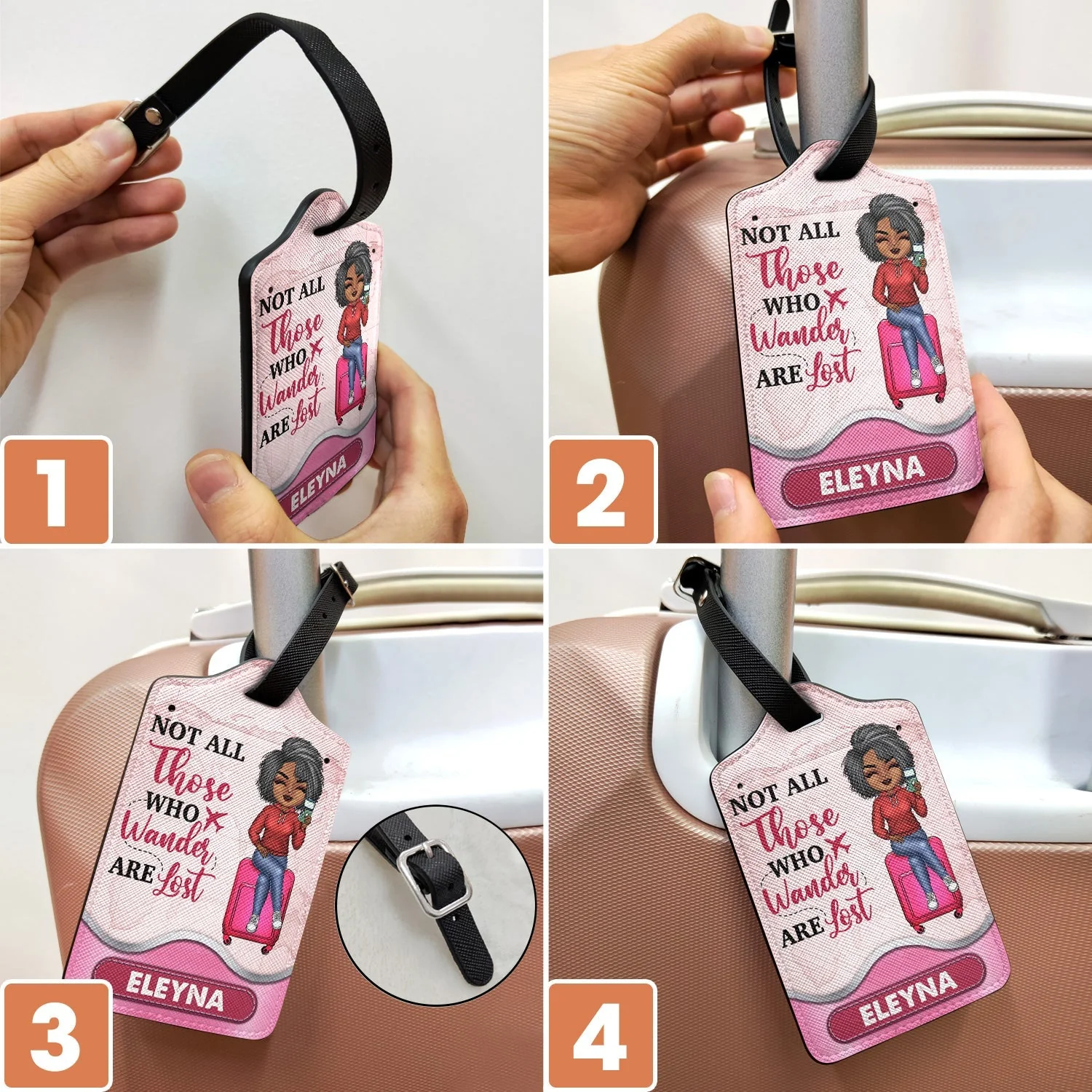 Custom Leather Luggage Tag - Perfect Gift for Travel Lovers, Personalized with Name - Image 6