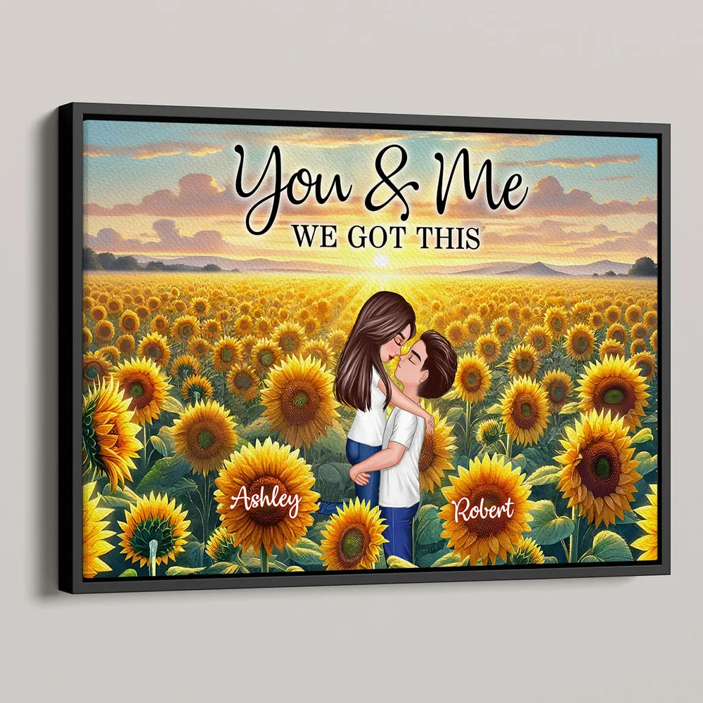 Sunflower Field Hugging Couple Personalized Poster, Together Since Theme Romantic Gift, Perfect for Anniversary, Valentine’s Day, and Lovers - Image 2