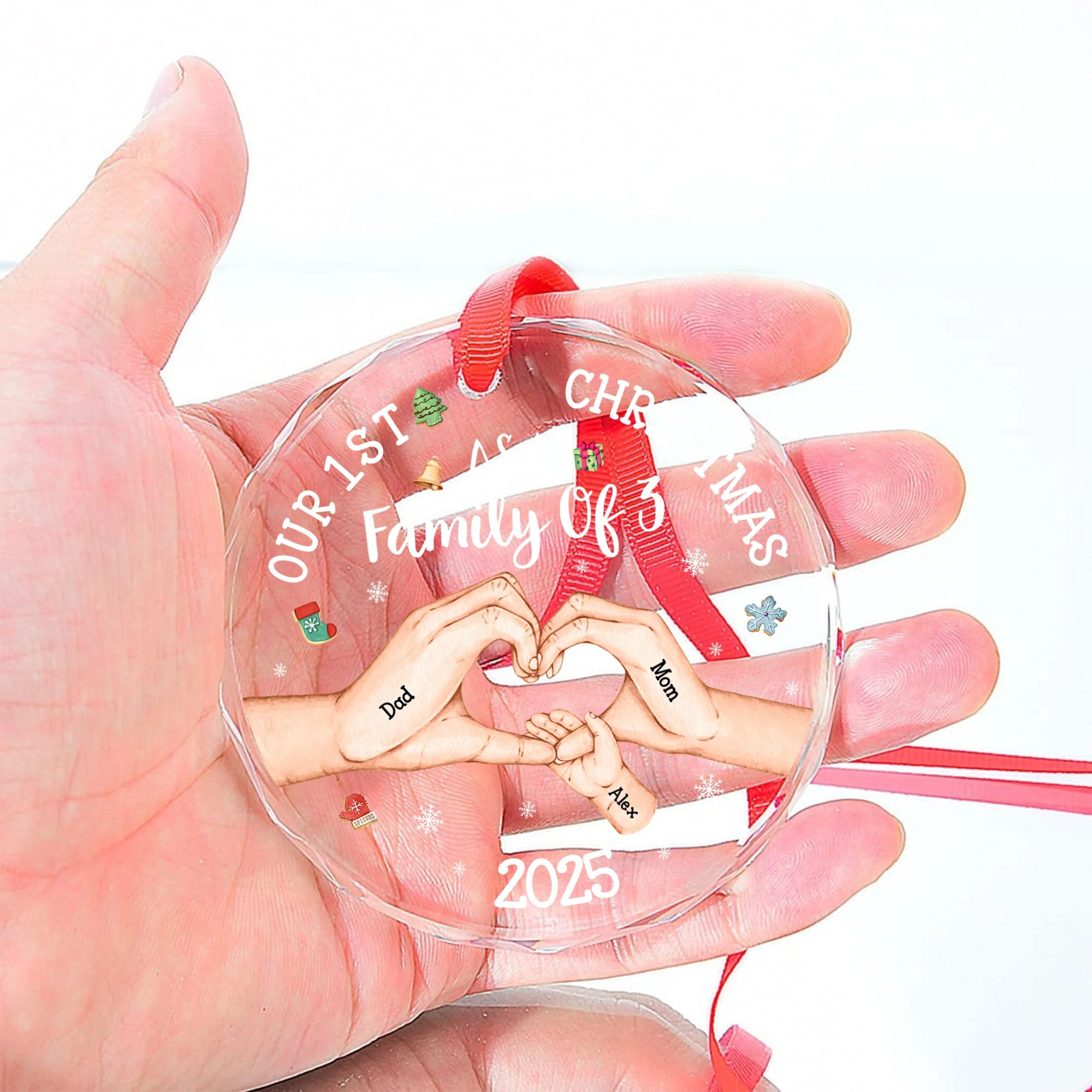 Custom Crystal Ornament - First Christmas Family Gift - Image 5
