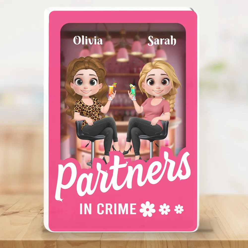 Partners in Crime” - Personalized Acrylic Block, Fun Gift for Sisters and Best Friends - Image 2