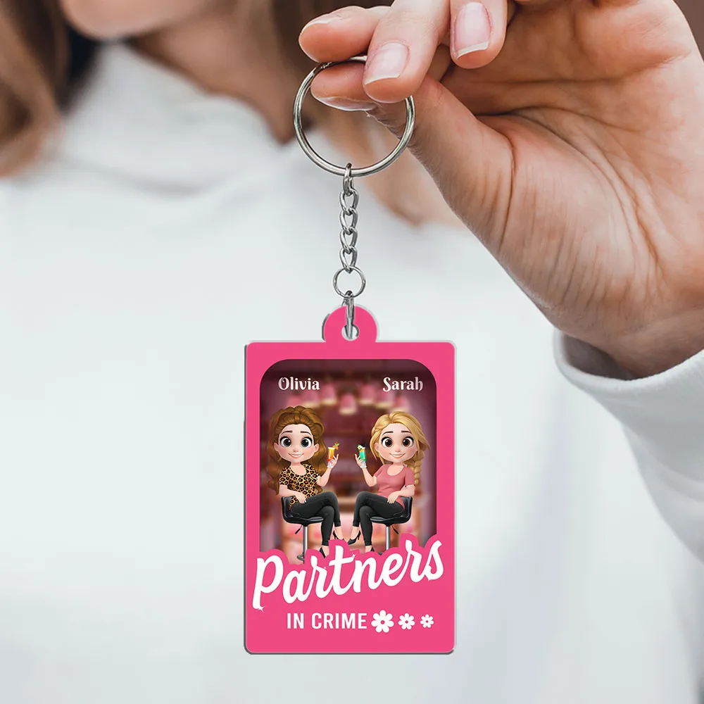 Besties Forever - Best Friend Gift, Personalized Acrylic Keychain for Sisters - Image 3