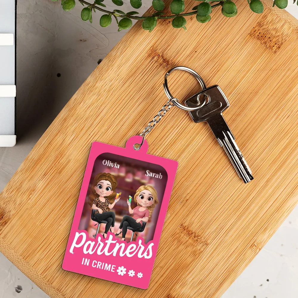 Besties Forever - Best Friend Gift, Personalized Acrylic Keychain for Sisters - Image 5