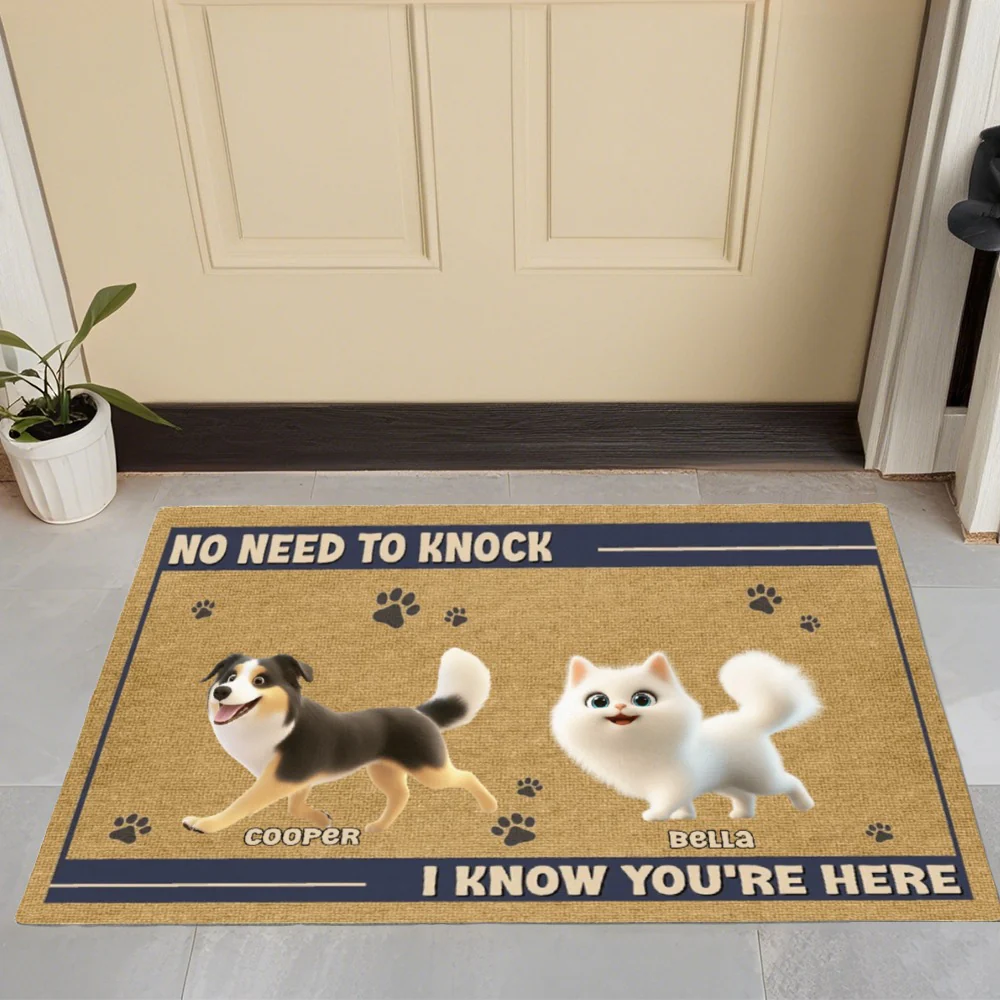 Custom Dog and Cat Doormat, Fun Pet-Themed Home Décor and Gift