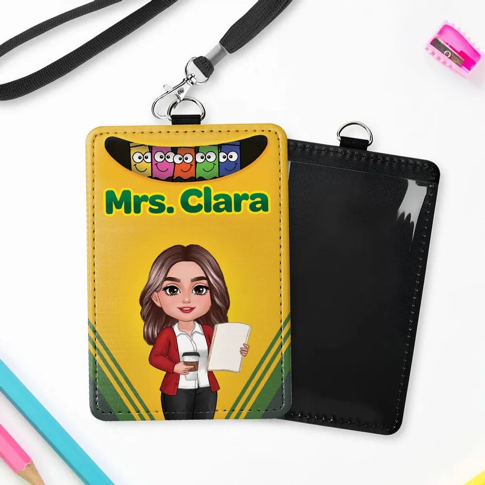 Personalized Teacher Leather ID Badge Holder, Durable and Meaningful Appreciation Gift - Image 4