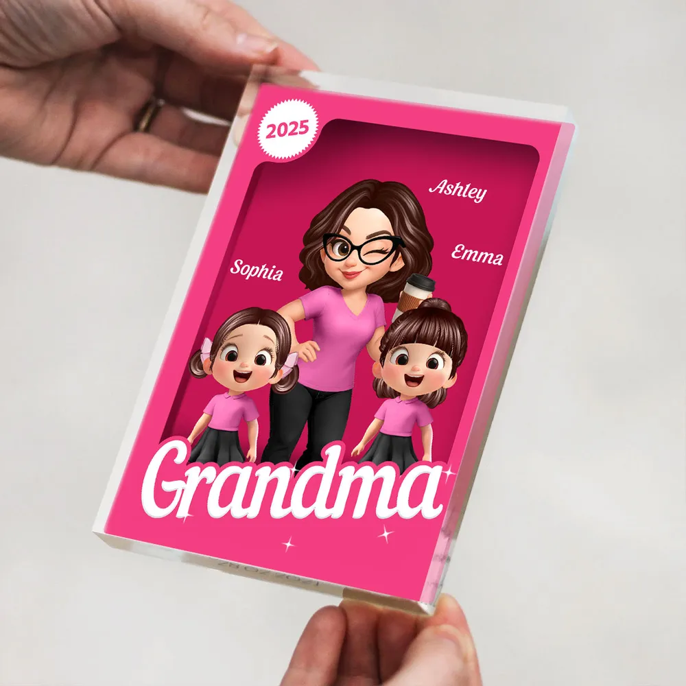 Rectangle Acrylic Block Plaque for Grandma, Custom Cartoon Design, Smooth Texture, Clear and Heartwarming Gift - Image 5