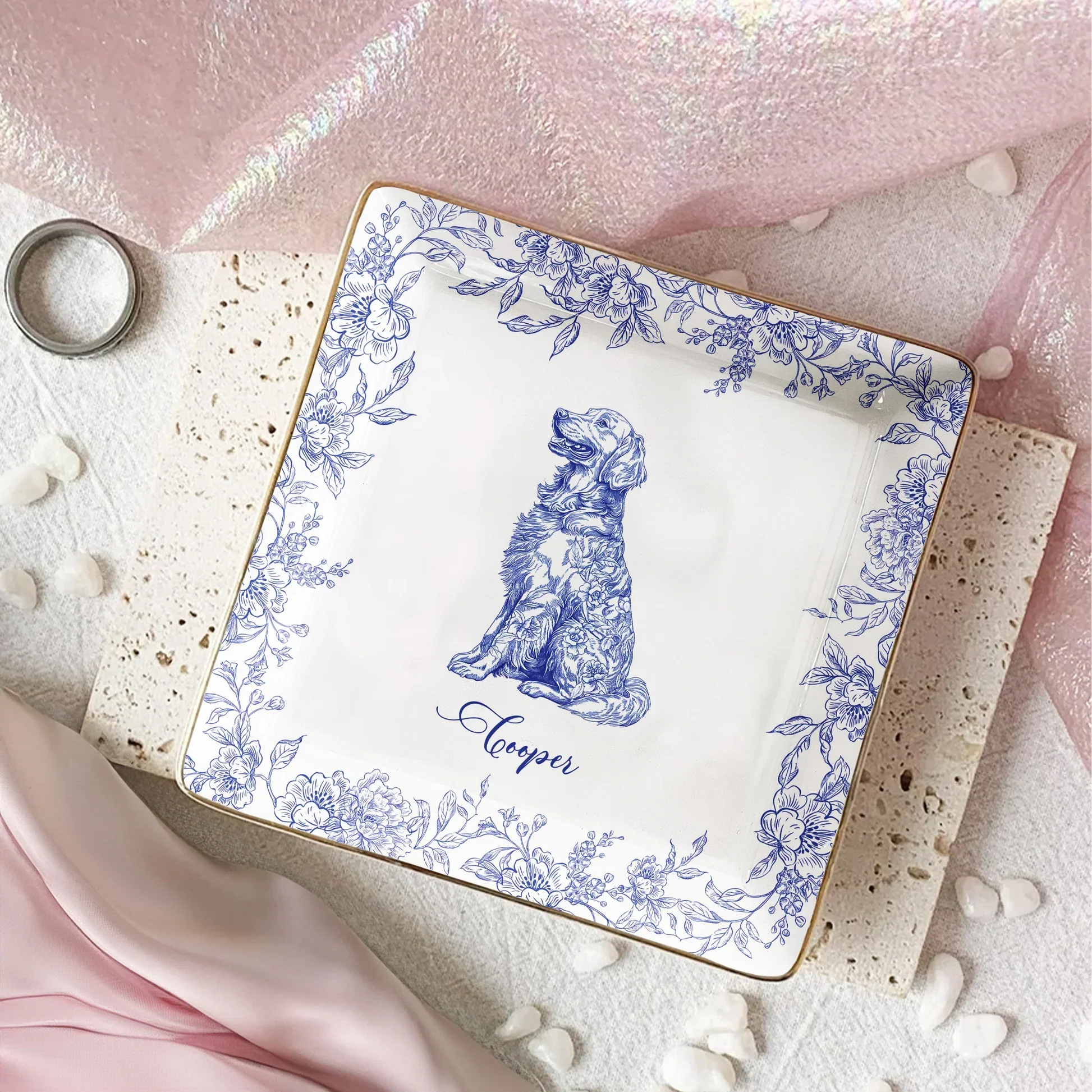 Personalized Dog Design Jewelry Dish, Gift for Dog Lovers, Custom Name & Design - Image 3