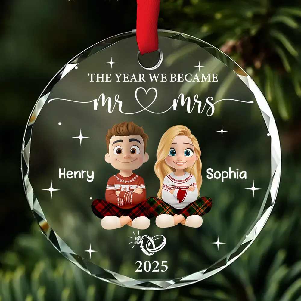 “The Year We Became Mr. & Mrs.” Personalized Couple Ornament - Image 3