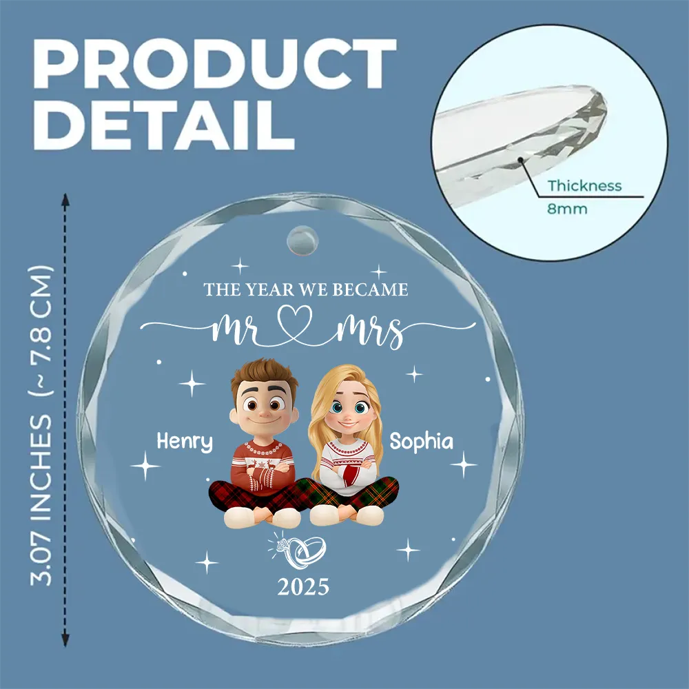 “The Year We Became Mr. & Mrs.” Personalized Couple Ornament - Image 7