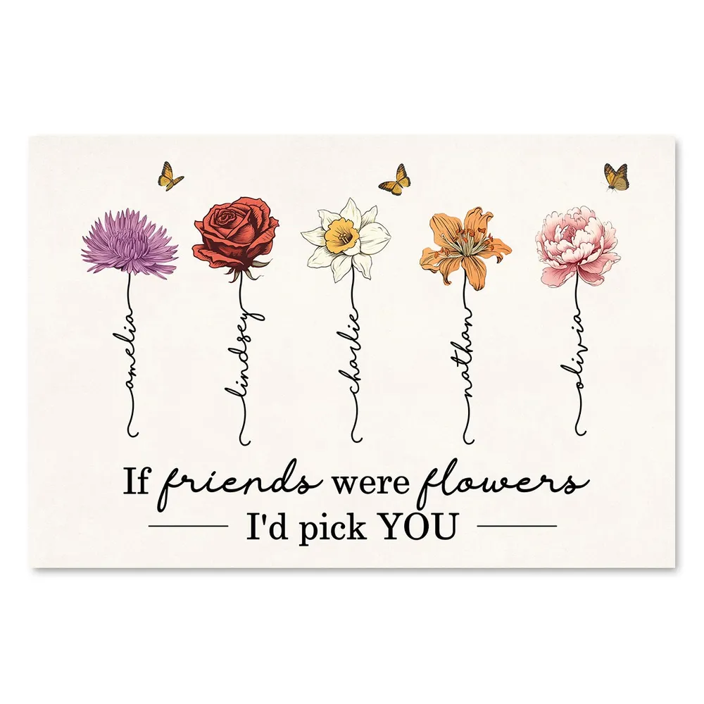 Personalized Poster Floral Friends Design High Clarity Beautiful and Practical Gift Choice - Image 2