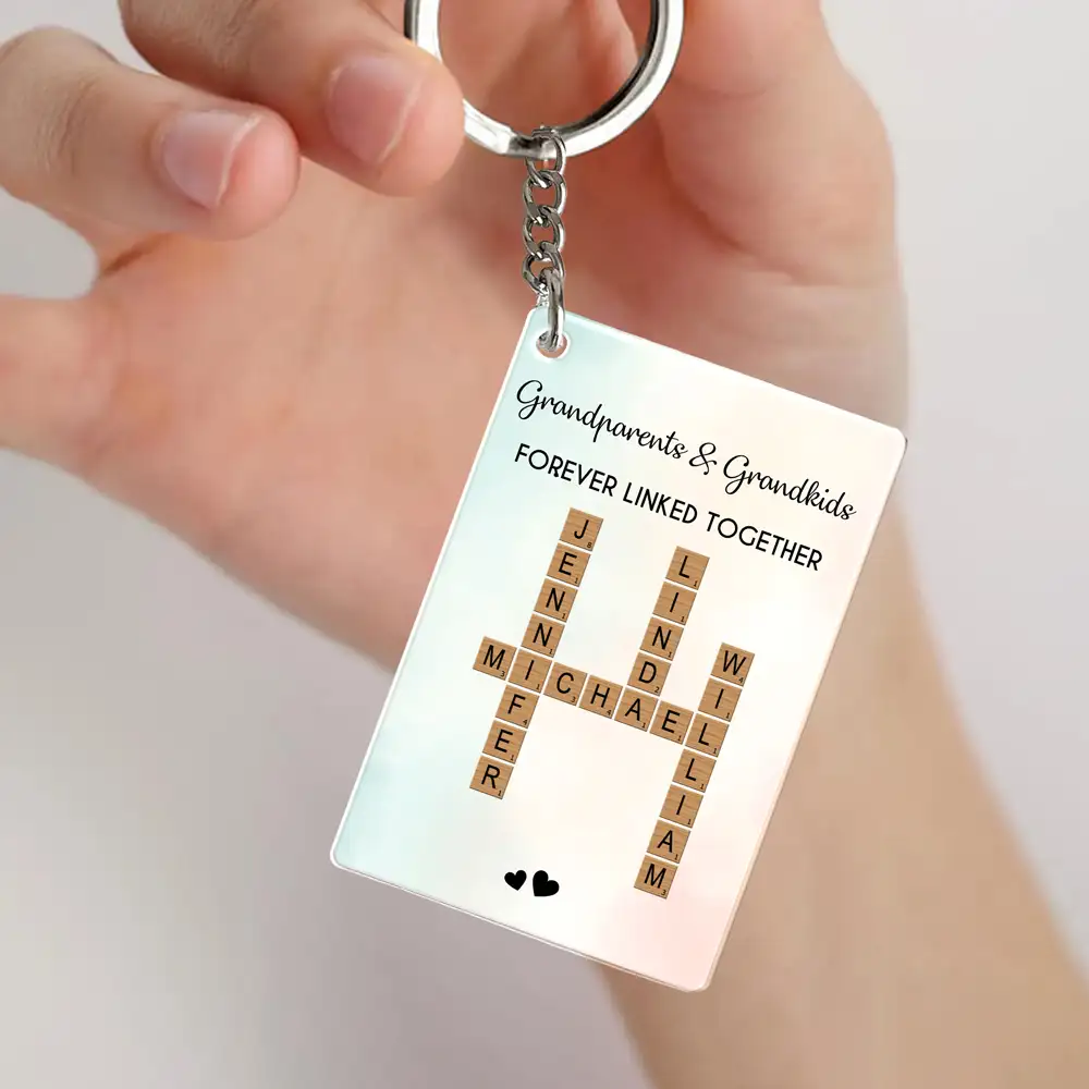Personalized Crystal Ornament - “Forever Linked Together” Family Name Puzzle, Heartfelt Gift for Grandparents - Image 4