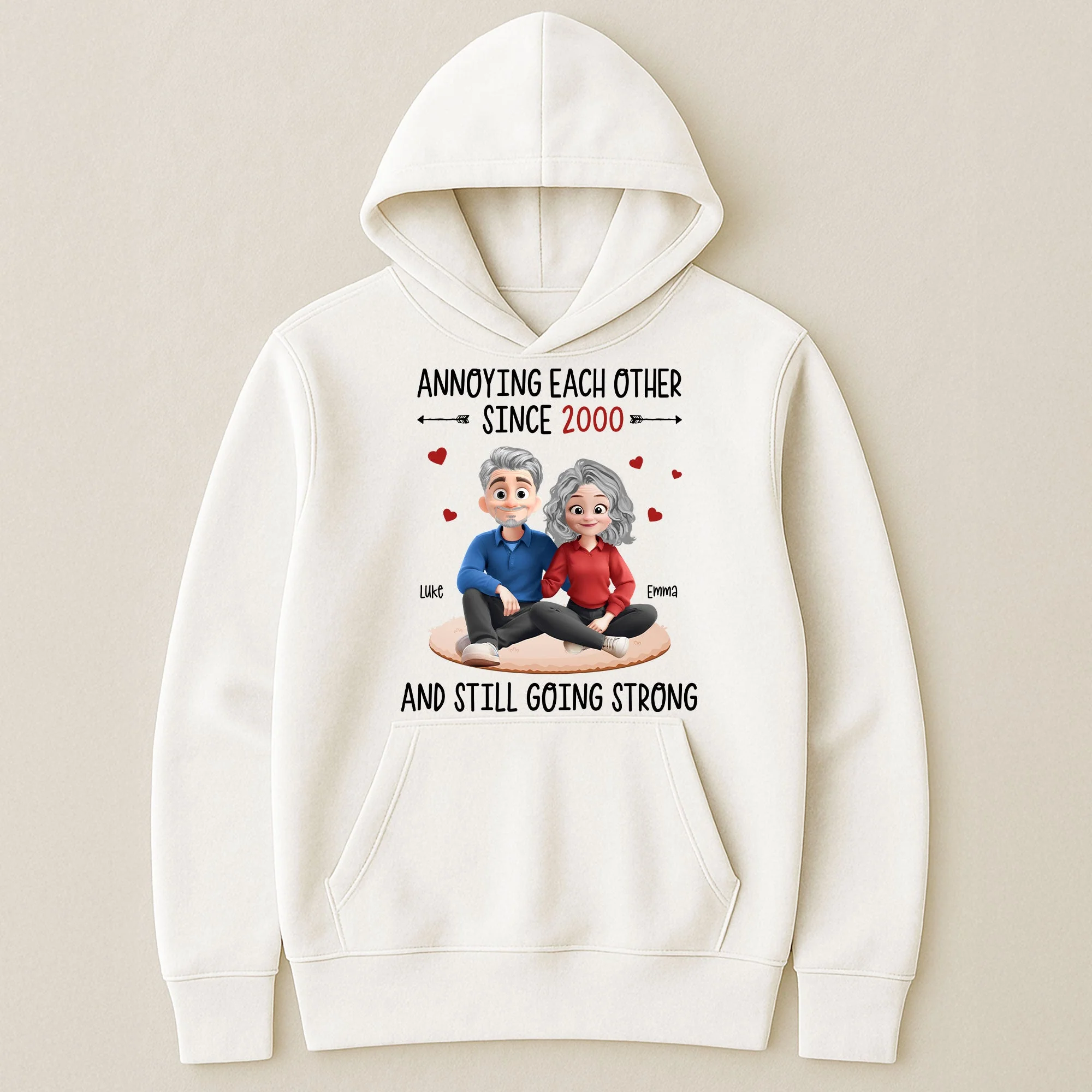 Funny Couple Cartoon Classic Tee, playful love design for partners, perfect as a thoughtful gift and everyday wear - Image 3