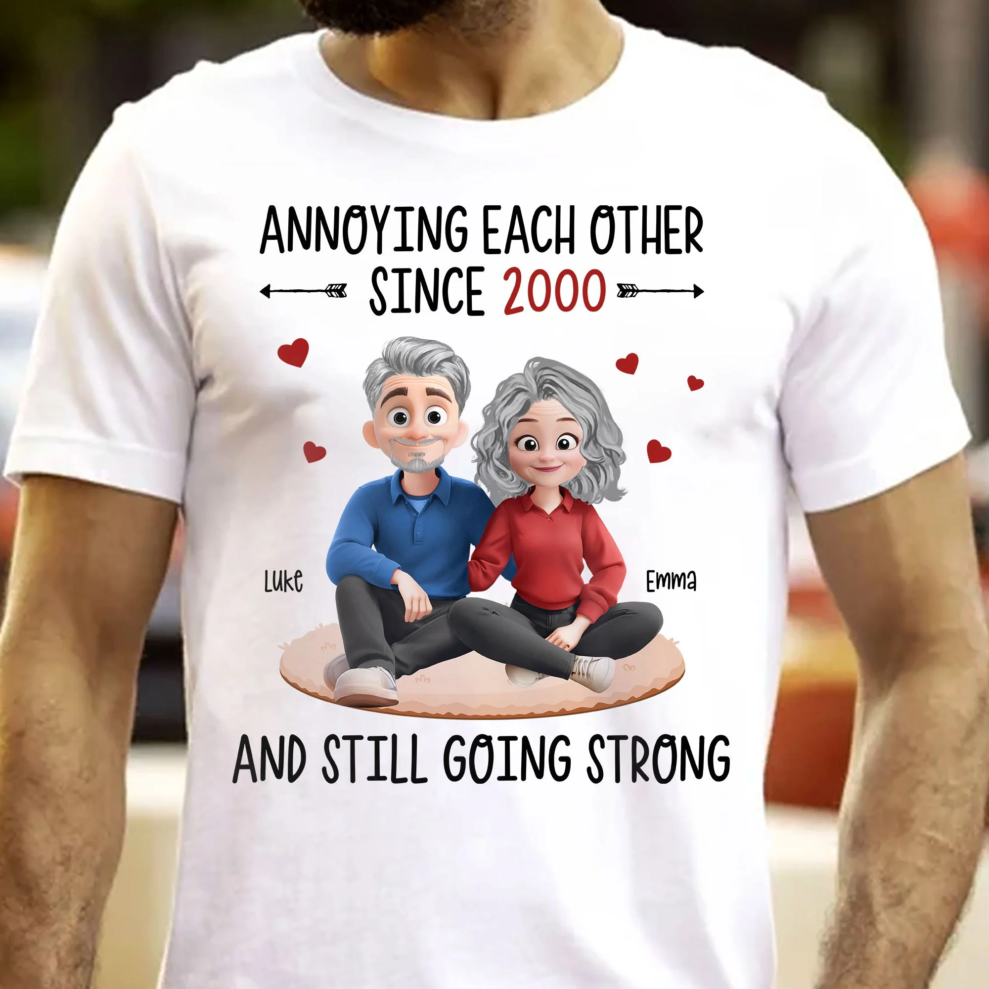 Funny Couple Cartoon Classic Tee, playful love design for partners, perfect as a thoughtful gift and everyday wear - Image 5