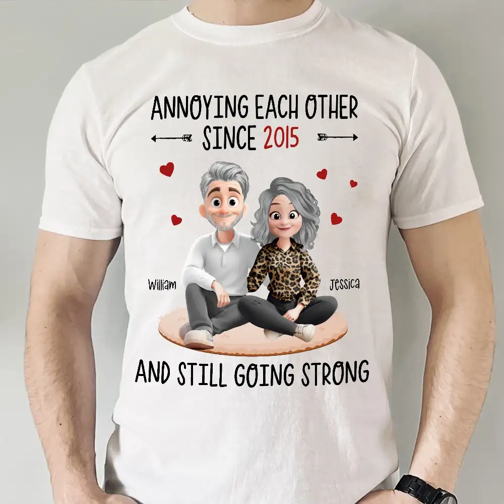 Funny Couple Cartoon Classic Tee, playful love design for partners, perfect as a thoughtful gift and everyday wear - Image 6