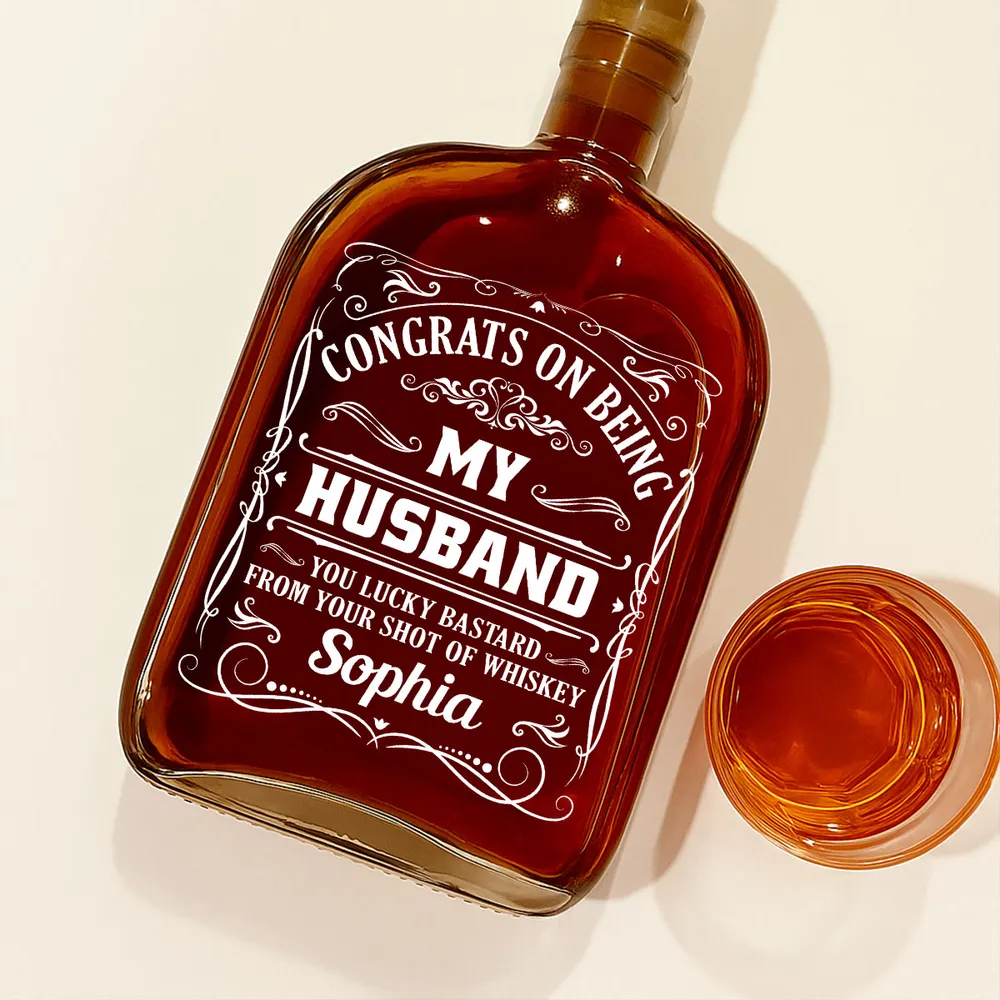 Whiskey Glass Spirits Decanter with Funny Engraved Design, Unique Gift for Husband - Image 4