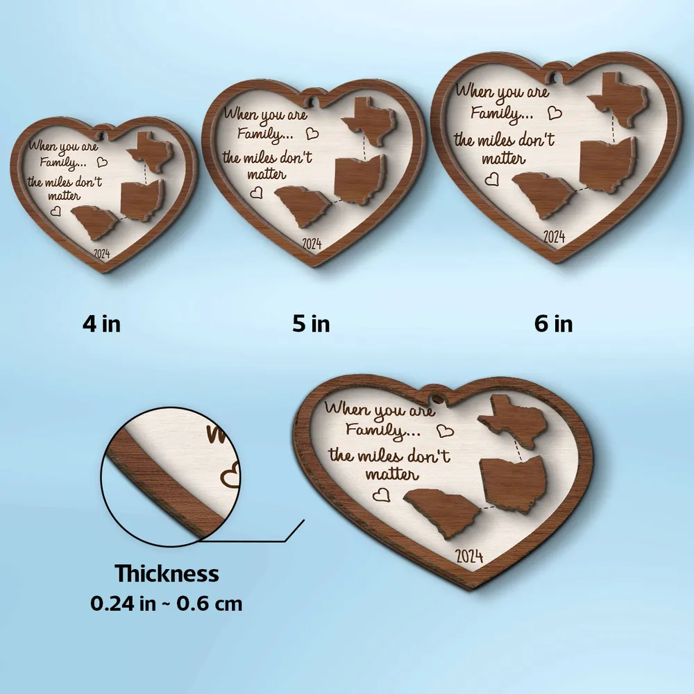 Heart-Shaped Wooden Ornament, Long-Distance Connection Keepsake for Christmas Tree, Warm and Meaningful Gift of Togetherness - Image 4