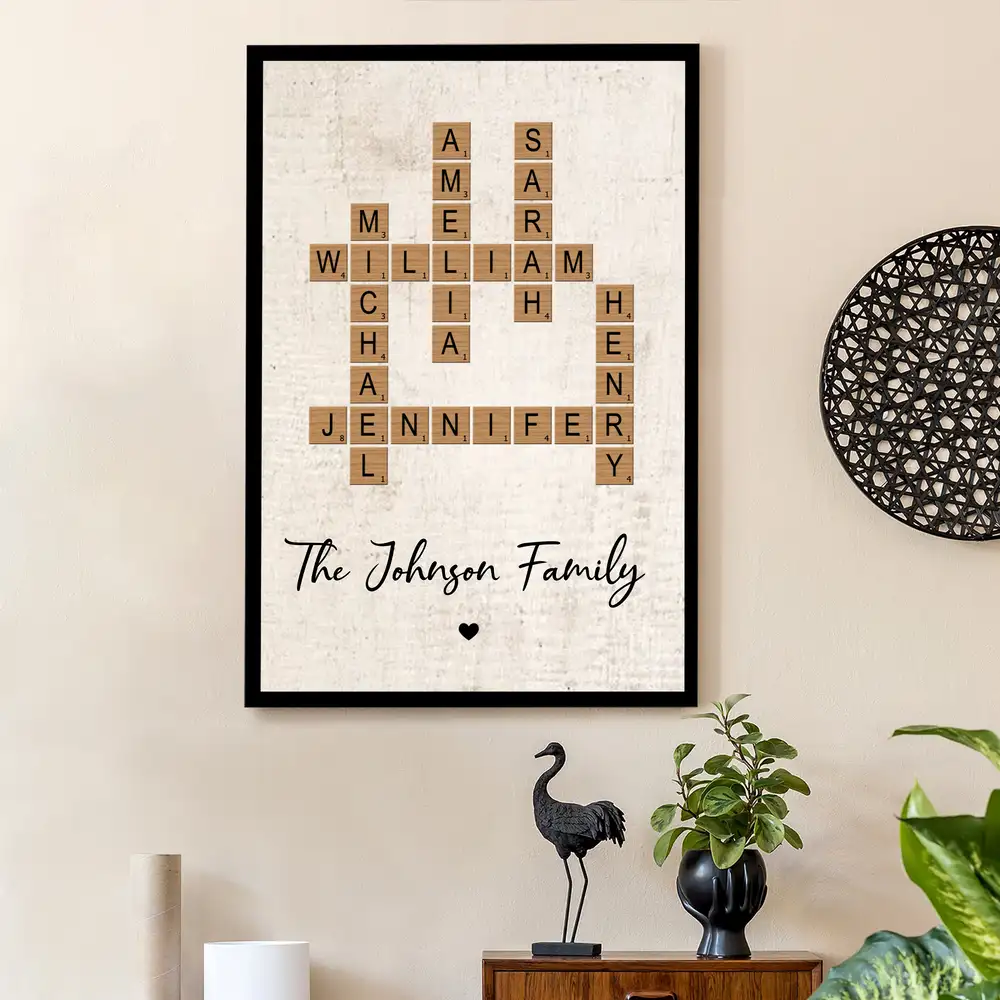 Personalized Family Crossword Poster Print, Unique Gift to Enhance Cozy Home Atmosphere - Image 5