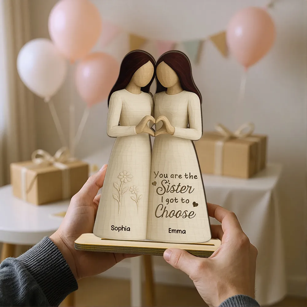 Besties Heart Hands Personalized Standing Wooden Plaque, Birthday Gift Friendship Gift for Besties, Best Friends - Image 7