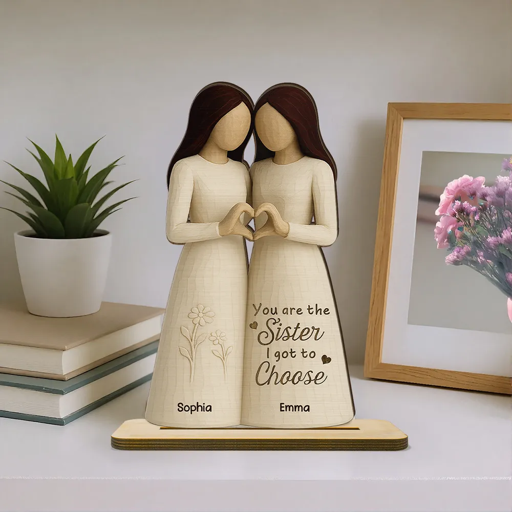 Besties Heart Hands Personalized Standing Wooden Plaque, Birthday Gift Friendship Gift for Besties, Best Friends - Image 9