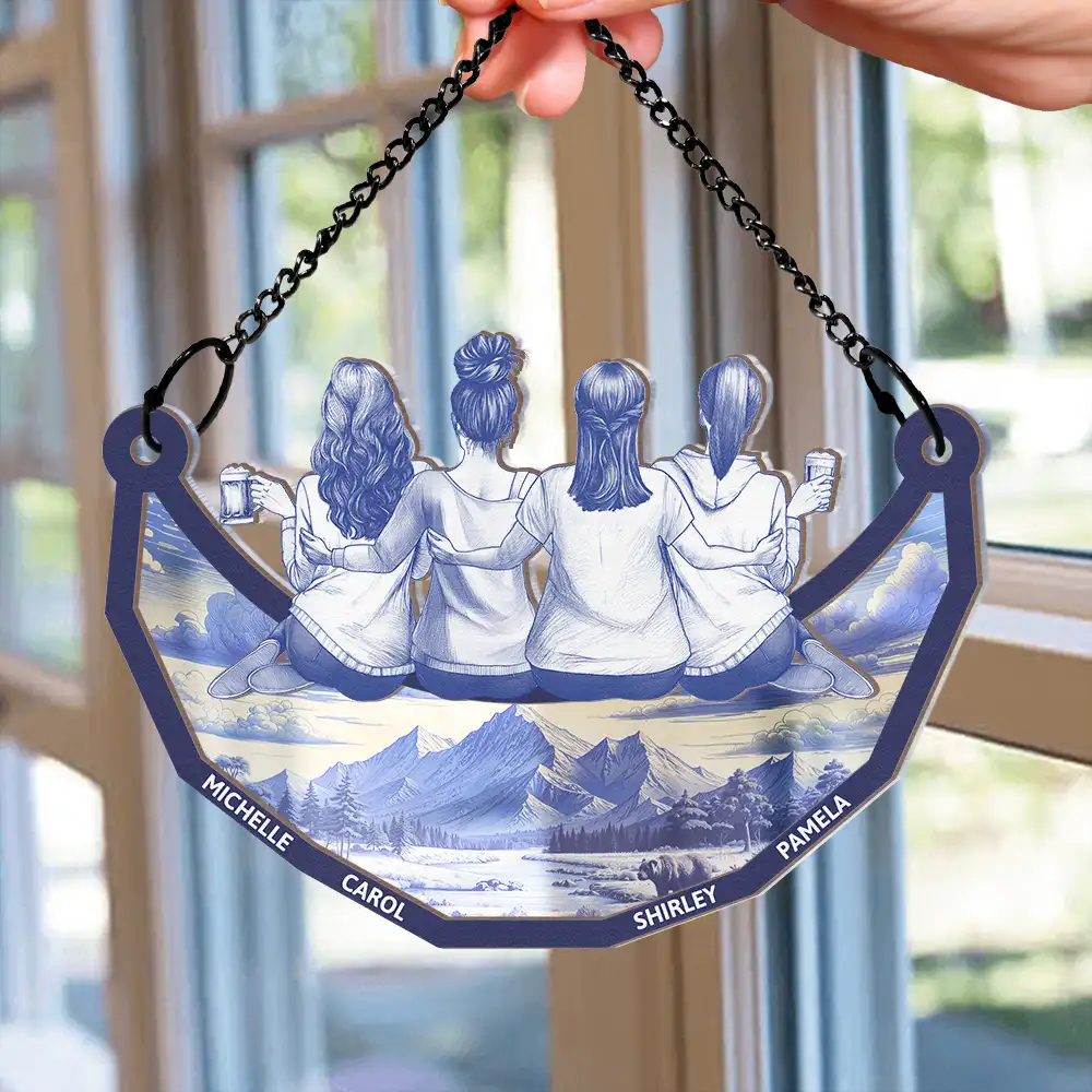 Sister Vintage Back View Ornament Wood and Acrylic Layered Design High Clarity Beautiful Keepsake - Image 3