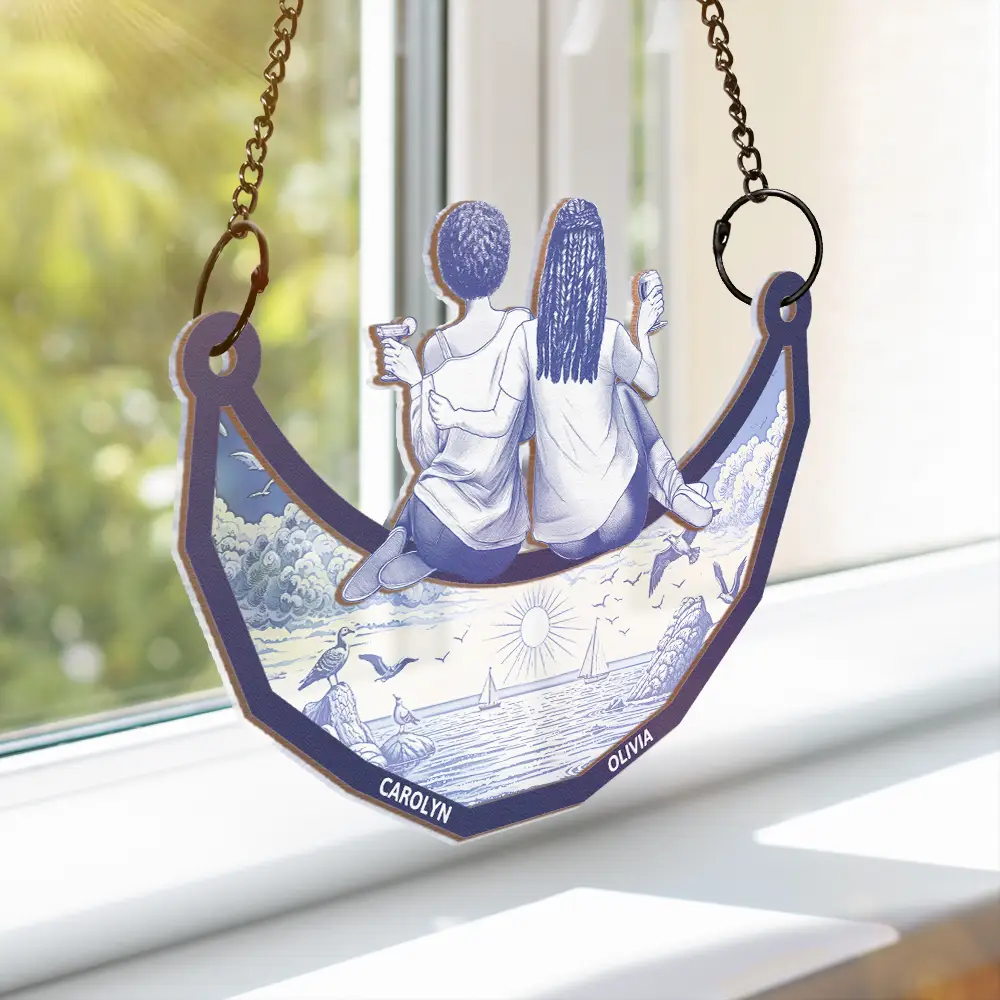 Sister Vintage Back View Ornament Wood and Acrylic Layered Design High Clarity Beautiful Keepsake - Image 4