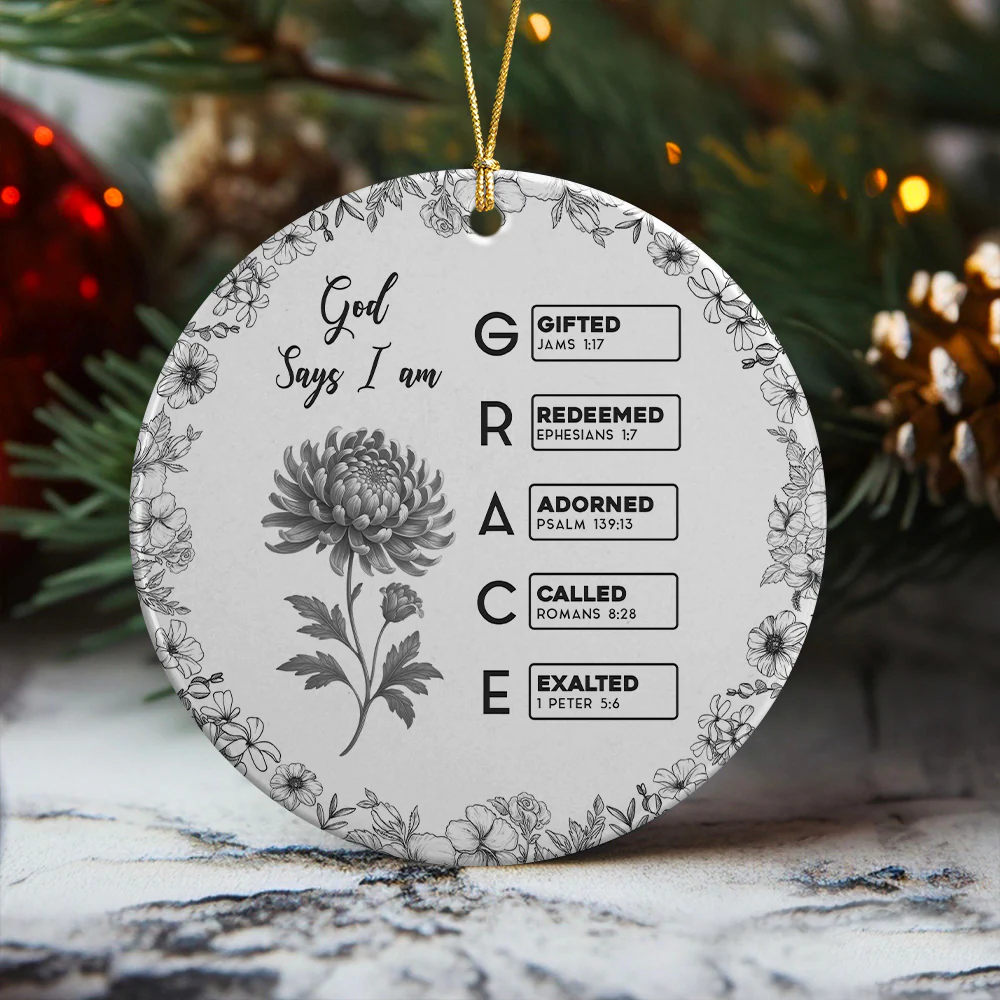 Ceramic Ornament with Bible Verses, Christian Christmas Tree Decoration Filled with Blessings - Image 5