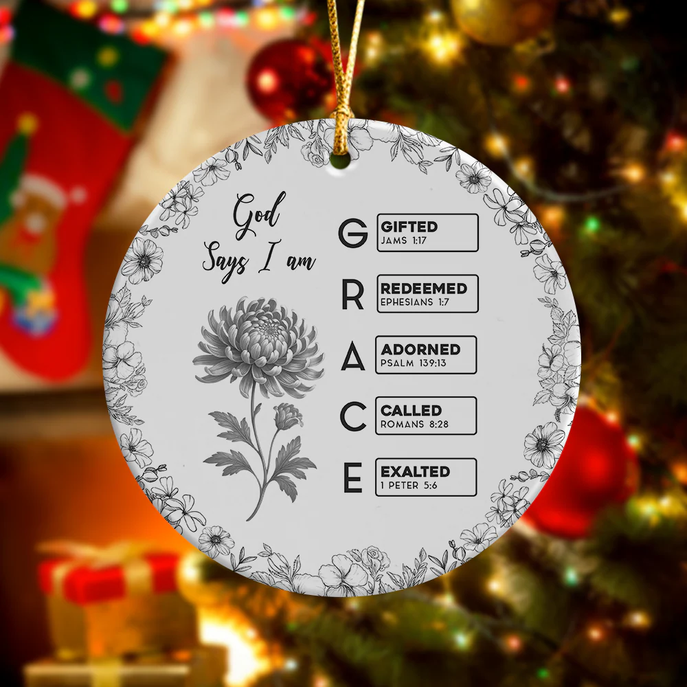 Ceramic Ornament with Bible Verses, Christian Christmas Tree Decoration Filled with Blessings - Image 6