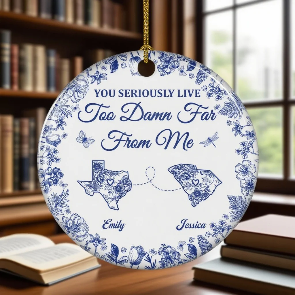 Friendship Across Distance Ceramic Ornament Sisters Meaningful Gift